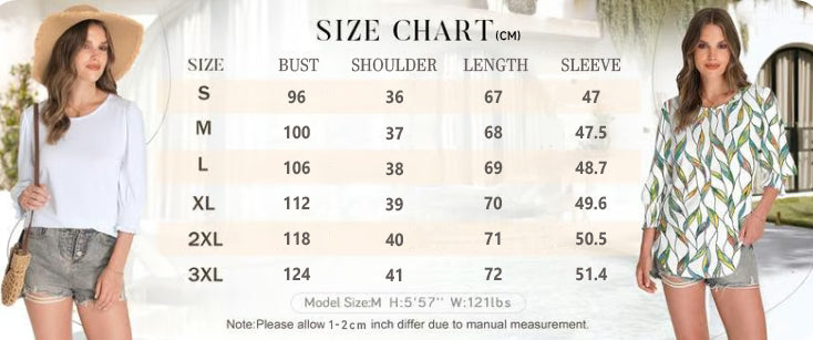 ⏰Limited Time Sale 🏖️Women Dressy Casual 3/4 Length Sleeve Blouses with Smocked Cuffs