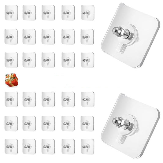 Adhesive Screw Hooks - No Drill, No Damage, Holds 5kg | Wall, Tile & Glass