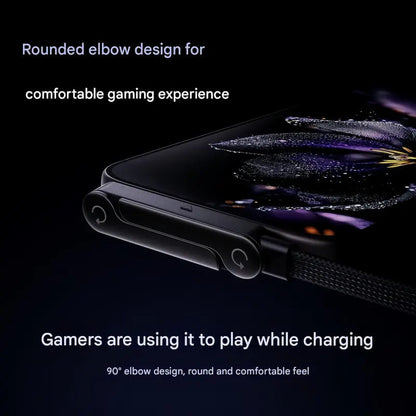 240W Ultra-Fast Charging Folding Phone Holder - 2-in-1 Right-Angle Cable & Stand