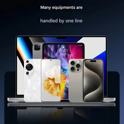 240W Ultra-Fast Charging Folding Phone Holder - 2-in-1 Right-Angle Cable & Stand